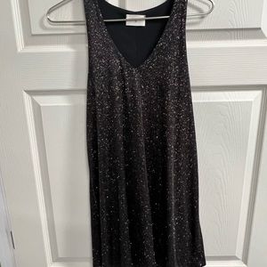 Anthropologie Black Everly Glitter Swing Dress - Size Small - EUC